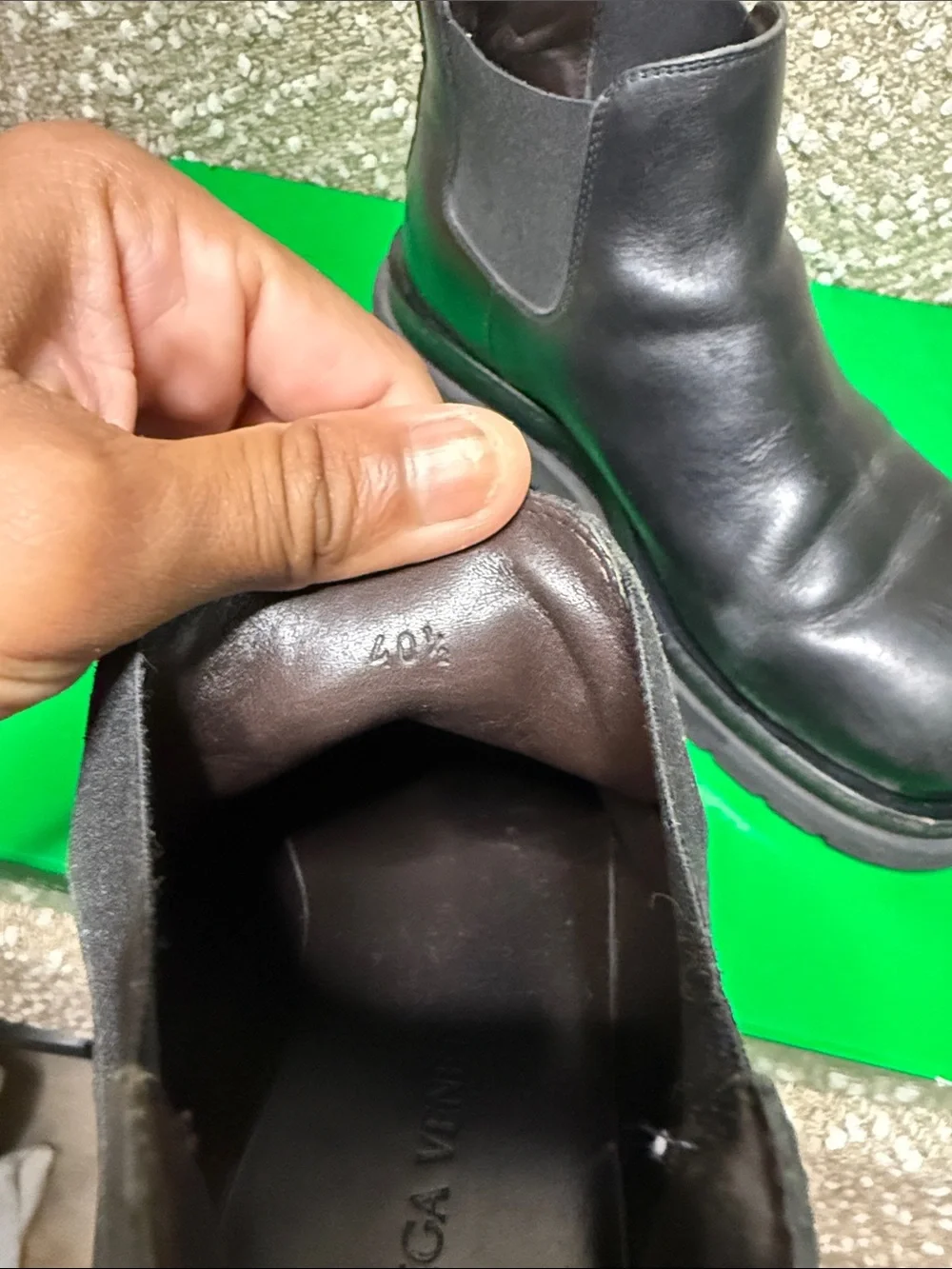 Bottega Veneta Black Leather Lug Boots